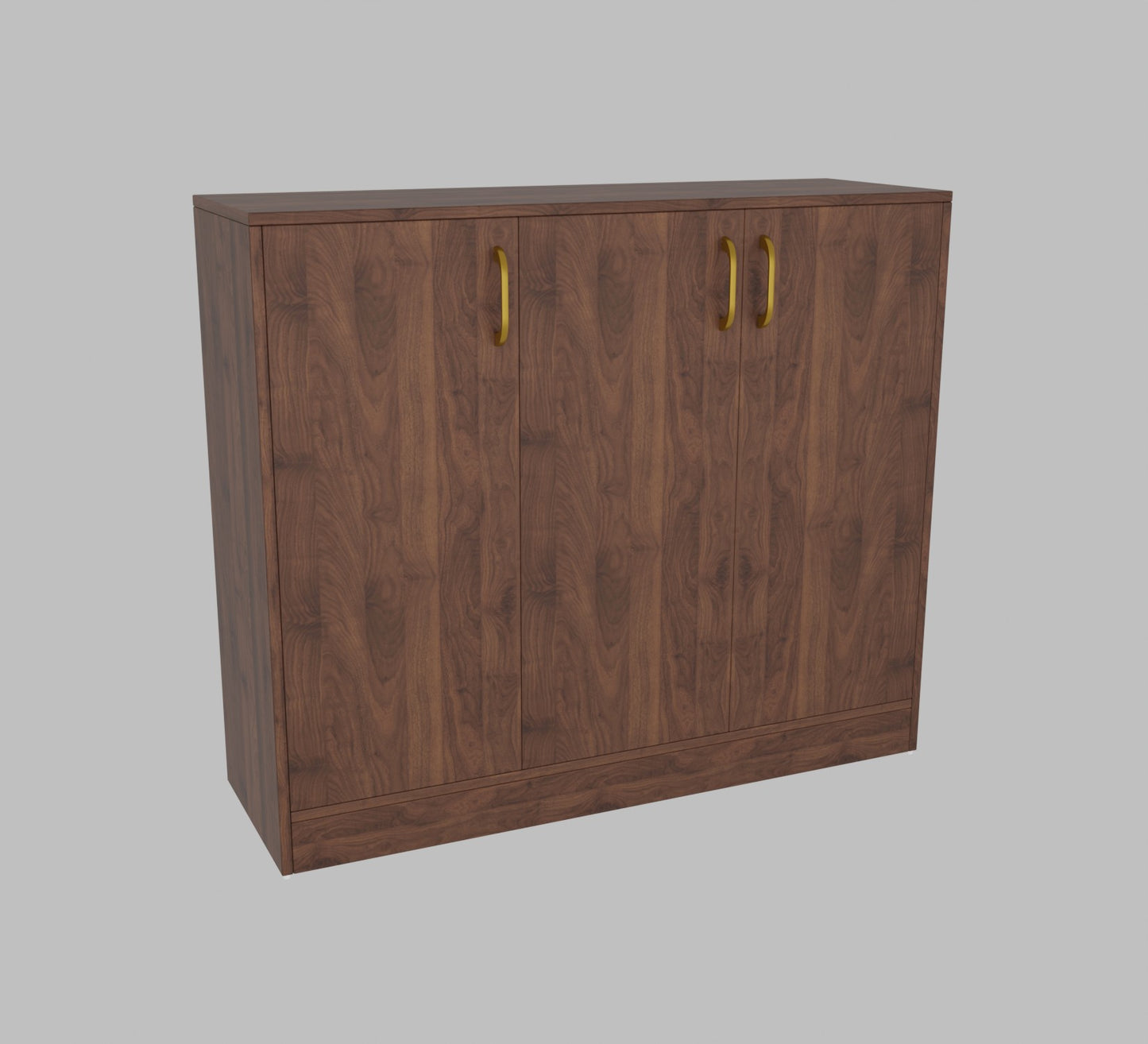 Spydercraft Accent Modern Storage Cabinet with Matte Finish and Premium Metal Handles| Color: Columbian Walnut| Multipurpose Cabinet