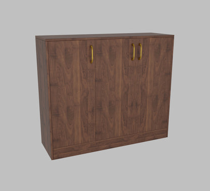 Spydercraft Accent Modern Storage Cabinet with Matte Finish and Premium Metal Handles| Color: Columbian Walnut| Multipurpose Cabinet