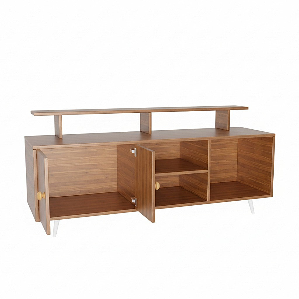 Spydercraft Modern Marbay TV Unit with Storage & Display Shelf – Space-Saving Entertainment Console in Noce Lyon Finish
