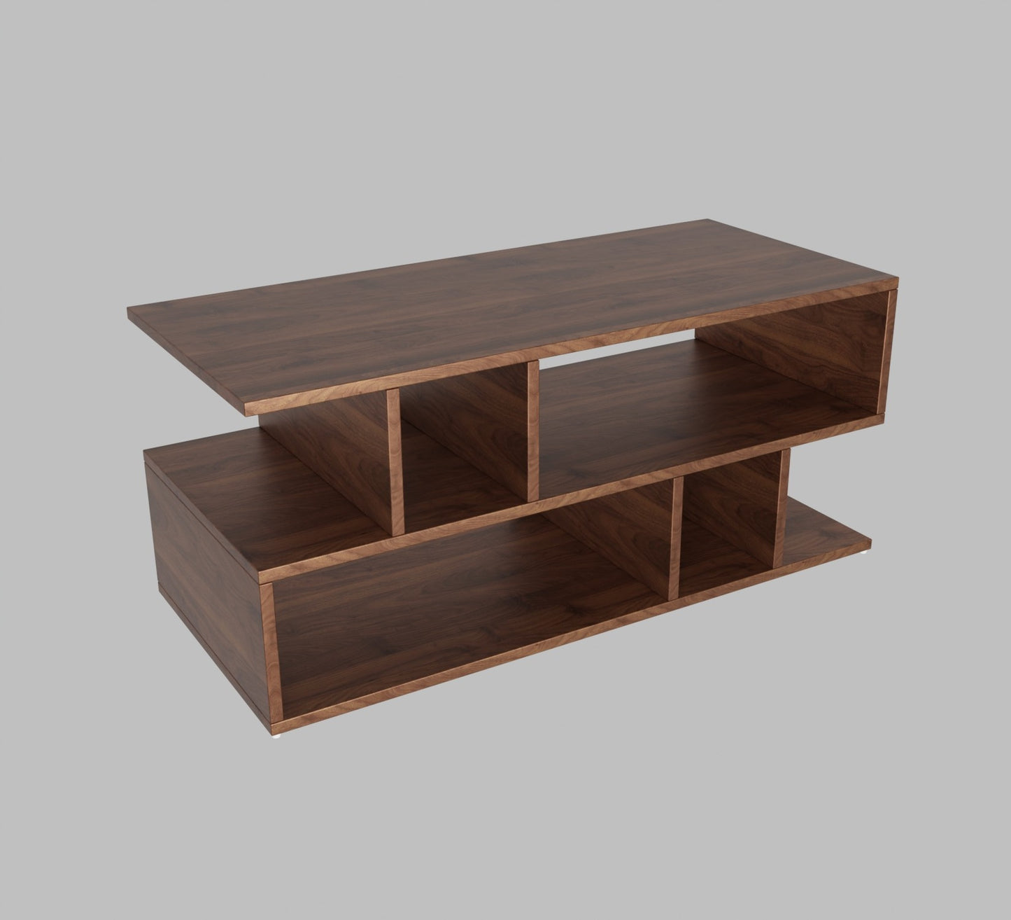 SPYDER CRAFT Zig Zag Multipurpose Coffee Table, Nesting Center Table, Round Leisure Table, Suitable for Bedside/Hallway/Living Room (Finish Color - Columbian walnut, DIY(Do-It-Yourself))