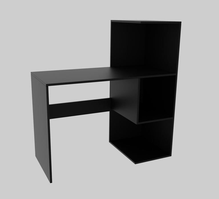 Spydercraft Tulip Study Table | Modern Study & Office Desk with Open Storage Shelves | Engineered Wood Writing Table for Home & Office