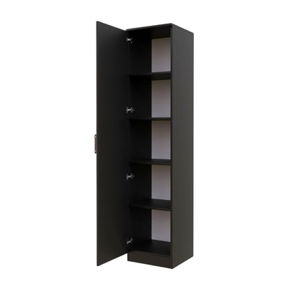 Spydercraft Single Door Fraser Wardrobe | Sleek Matte Finish | Space-Saving Storage Unit (180 cm Height)| Color: Black