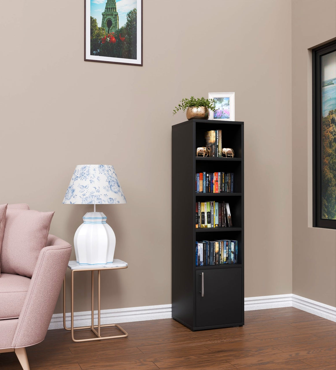 SPYDER CRAFT Adeline Bookshelf| Color: Black| Do -It- Yourself