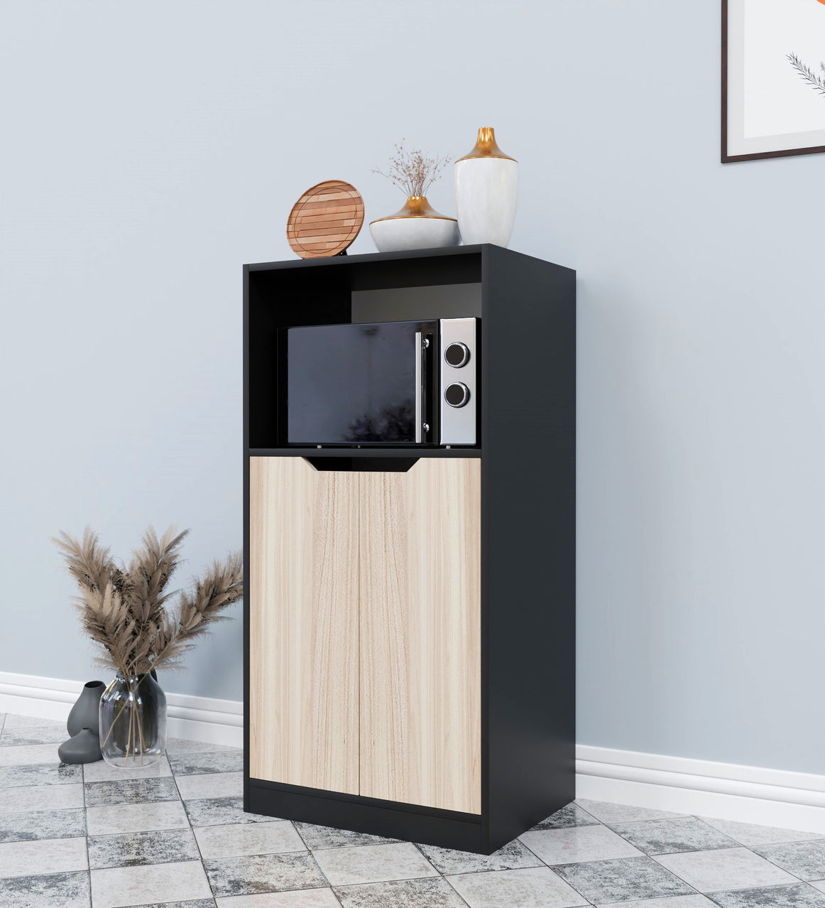 Spydercraft Matte Finish Magenta Multipurpose Cabinet| Color: Black and Canyon Oak| Do-It-Yourself Product