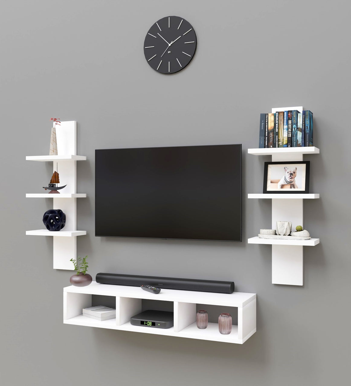 Spydercraft Matte Finish SP04 TV Unit| Color: White| Do- It- Yourself Product