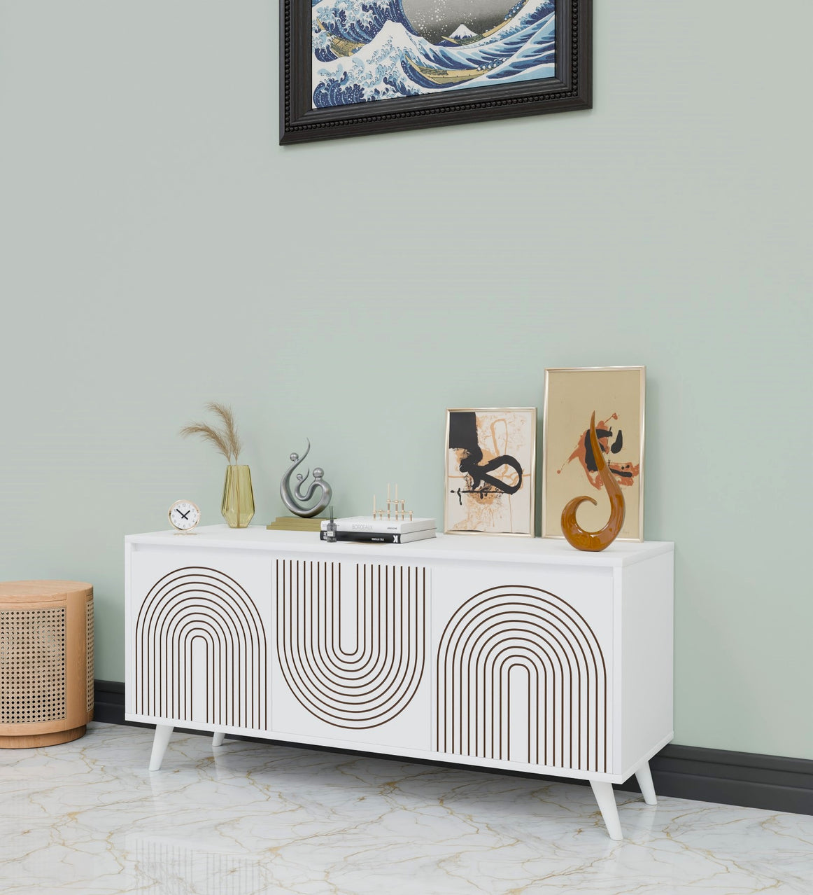 Spydercraft Matte Finish Skitty Console Table| Color: White| Do- It- Yourself Product