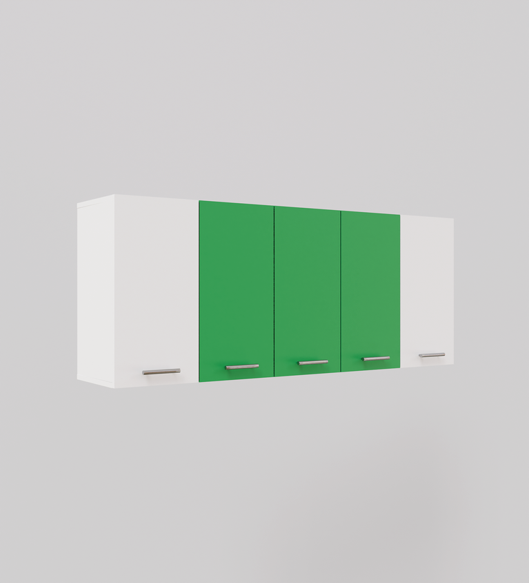 Spyder Craft 5 Door Matte Finish Matrix Kitchen Cabinet for Office|Hall |Kitchen Wall Mounted Cabinet for Kitchen |Living Room| Color:- White & Green|| Assembly-DIY (Do-It-Yourself)