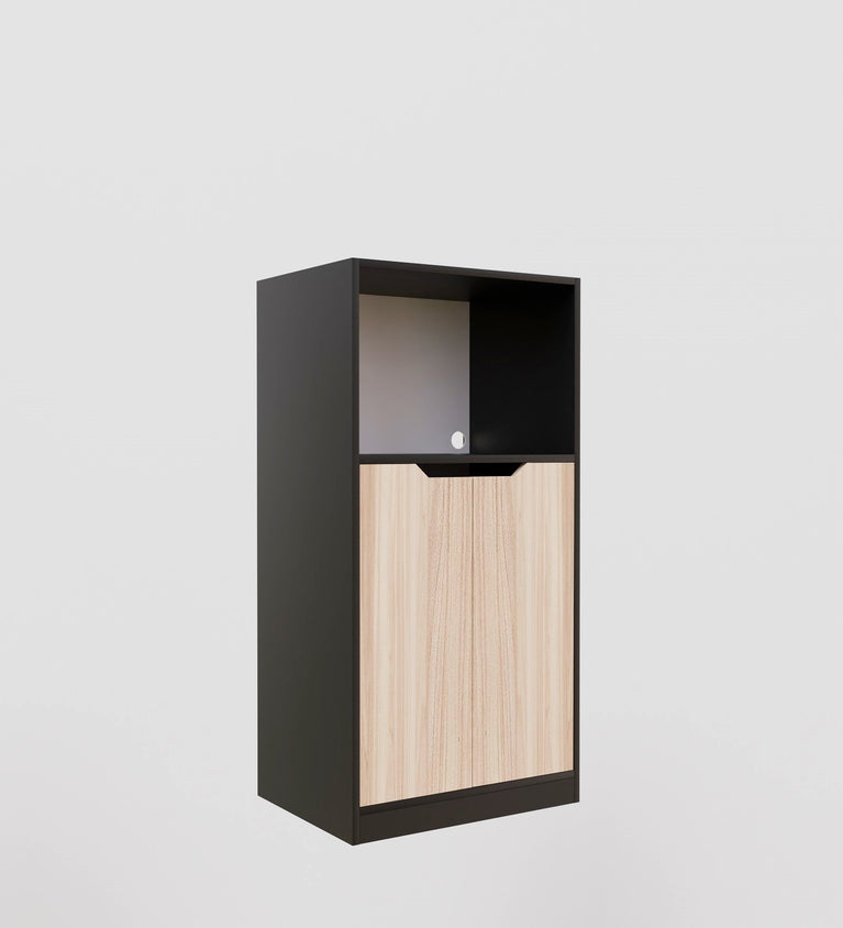 Spydercraft Matte Finish Magenta Multipurpose Cabinet| Color: Black and Canyon Oak| Do-It-Yourself Product