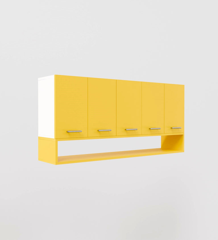 SPYDERCRAFT Matte Finish Merlin Kitchen Cabinet| Color: Yellow and White| Do-It-Yourself Product