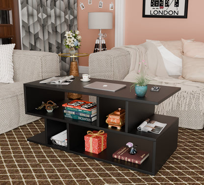 SPYDER CRAFT Zig Zag Multipurpose Coffee Table, Nesting Center Table, Round Leisure Table, Suitable for Bedside/Hallway/Living Room (Finish Color - Black, DIY(Do-It-Yourself))