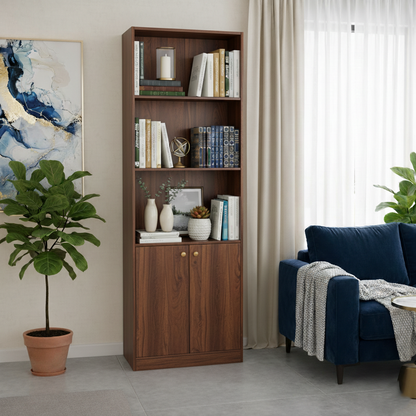 Spydercraft Multipurpose Columbian Walnut Contemporary Storage Cabinet & Display Shelf