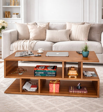 SPYDER CRAFT Zig Zag Multipurpose Coffee Table, Nesting Center Table, Round Leisure Table, Suitable for Bedside/Hallway/Living Room (Finish Color - Noce Lyon, DIY(Do-It-Yourself))