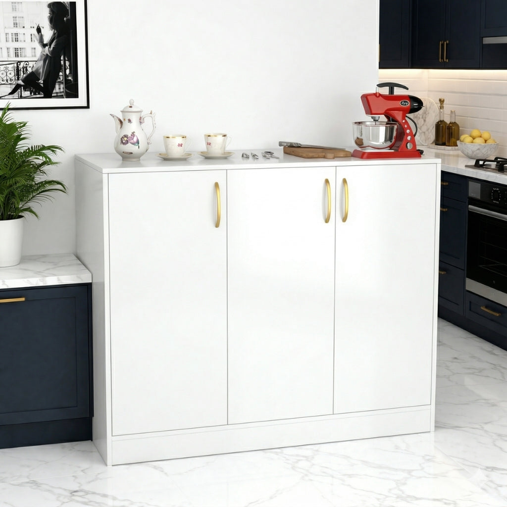 Spydercraft Accent Modern Storage Cabinet with Matte Finish and Premium Metal Handles