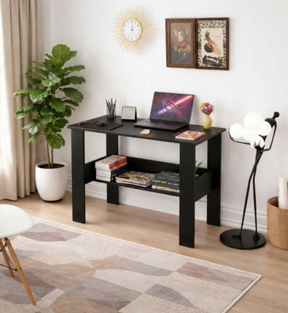 SPYDER CRAFT Genesis Engineered Wood Study Table with Storage Shelf | Modern Computer Desk for Home & Office