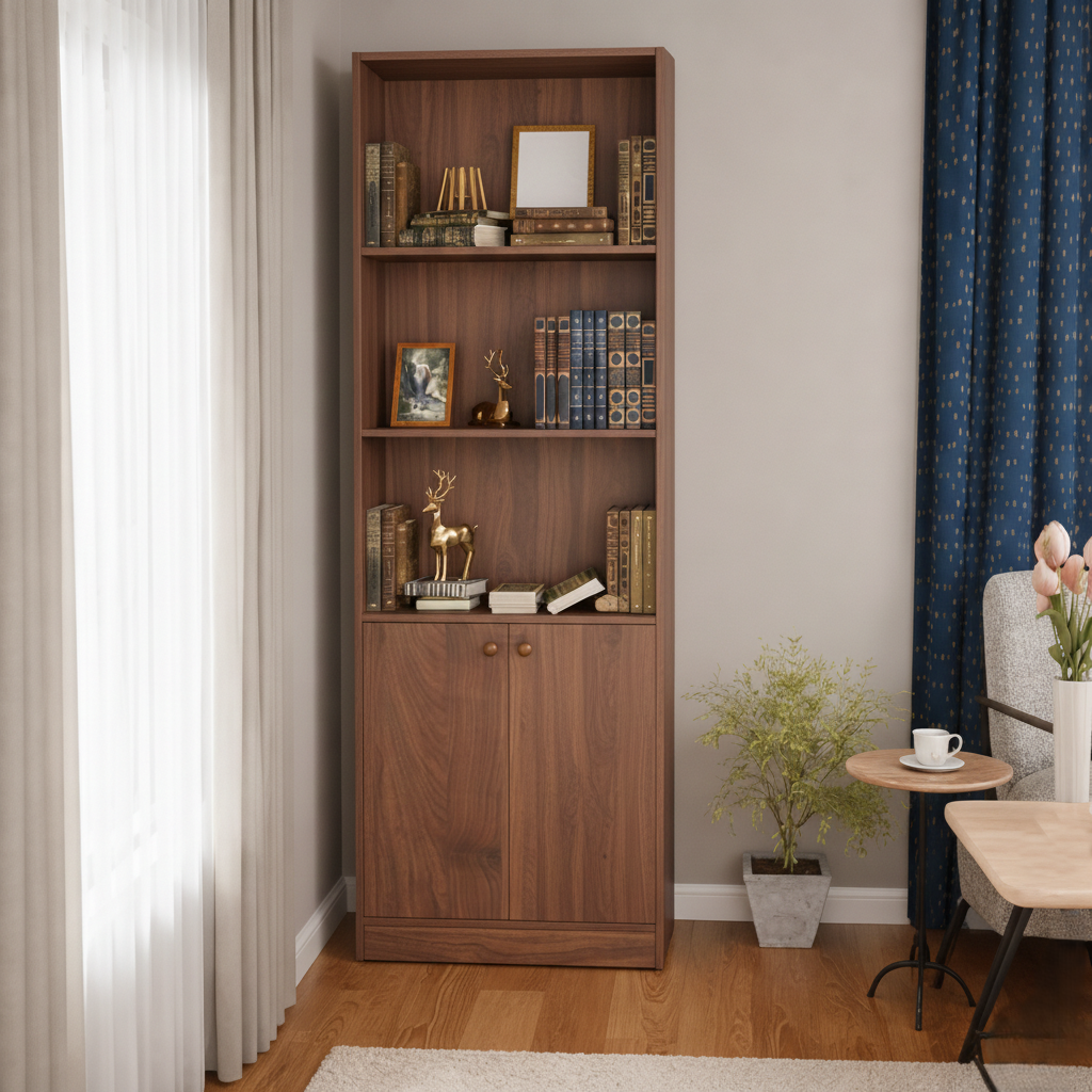 Spydercraft Multipurpose Columbian Walnut Contemporary Storage Cabinet & Display Shelf