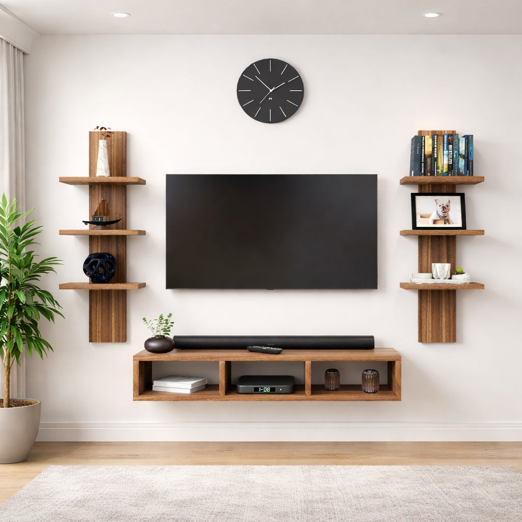 Spydercraft Matte FInish SP04 TV Unit| Color: Noce Lyon| Do- It- Yourself Product