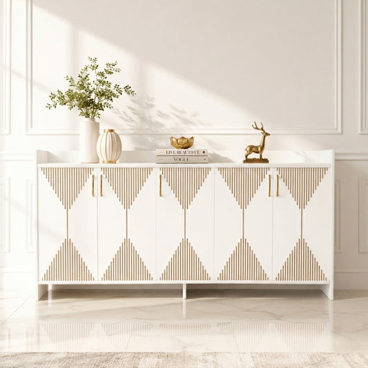 Spydercraft Matte Finish Meko Console Table| Modern White Console Table – Stylish Storage Cabinet for Living Room & Entryway| Do-It-Yourself Product