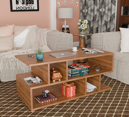 SPYDER CRAFT Zig Zag Multipurpose Coffee Table, Nesting Center Table, Round Leisure Table, Suitable for Bedside/Hallway/Living Room (Finish Color - Noce Lyon, DIY(Do-It-Yourself))