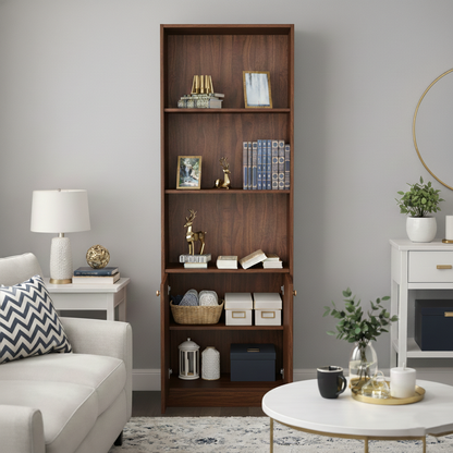 Spydercraft Multipurpose Columbian Walnut Contemporary Storage Cabinet & Display Shelf