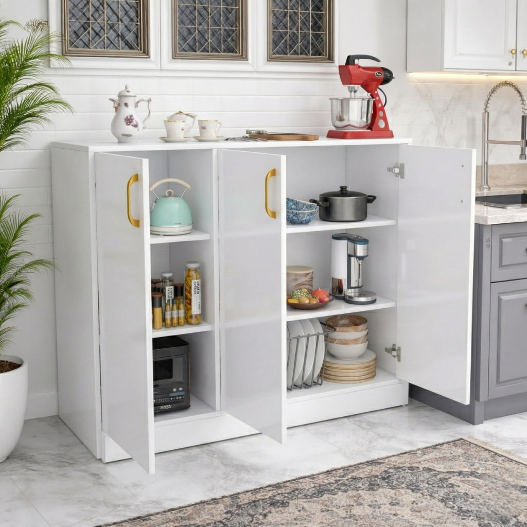 Spydercraft Accent Modern Storage Cabinet with Matte Finish and Premium Metal Handles