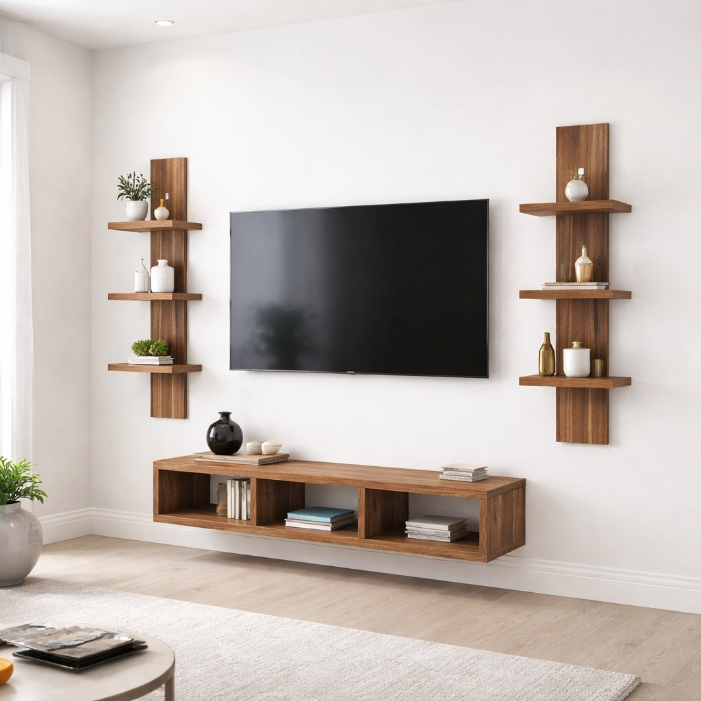 Spydercraft Matte FInish SP04 TV Unit| Color: Noce Lyon| Do- It- Yourself Product