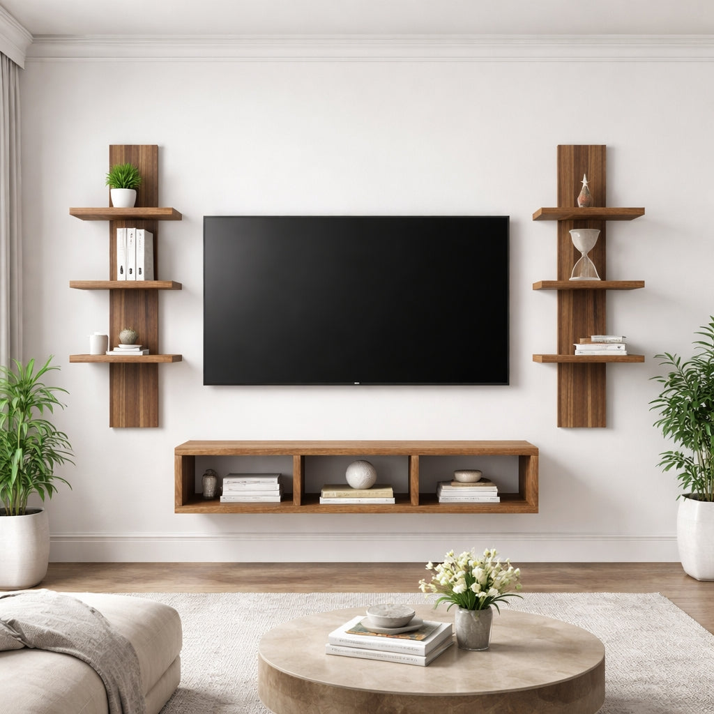 Spydercraft Matte FInish SP04 TV Unit| Color: Noce Lyon| Do- It- Yourself Product