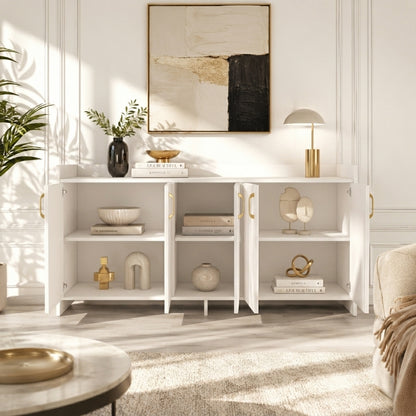 Spydercraft Matte Finish Meko Console Table| Modern White Console Table – Stylish Storage Cabinet for Living Room & Entryway| Do-It-Yourself Product
