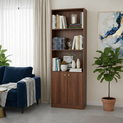 Spydercraft Multipurpose Columbian Walnut Contemporary Storage Cabinet & Display Shelf