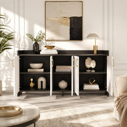 Spydercraft Matte Finish Meko Console Table| Modern Black & White Console Table – Stylish Storage Cabinet for Living Room & Entryway| Do-It-Yourself Product
