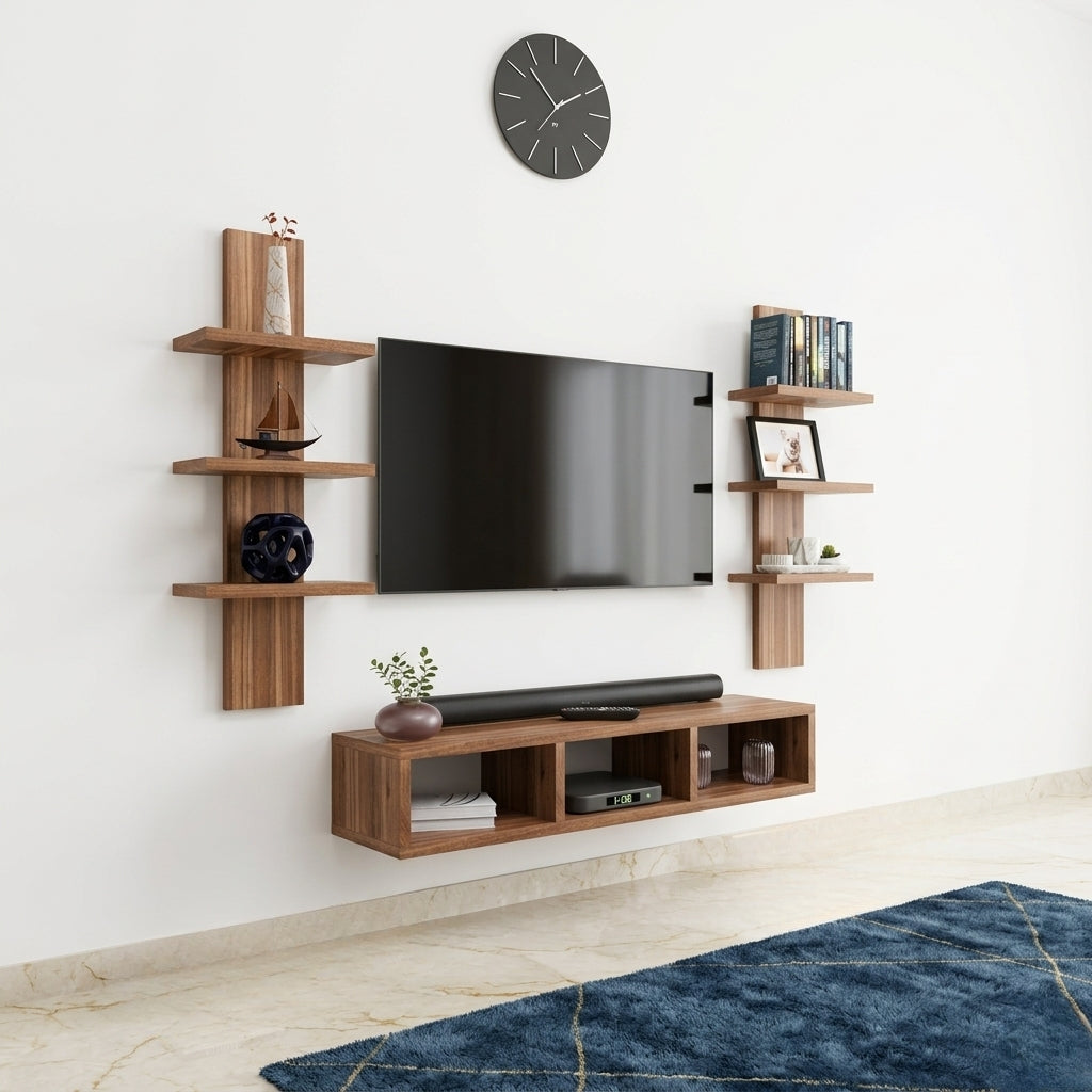 Spydercraft Matte FInish SP04 TV Unit| Color: Noce Lyon| Do- It- Yourself Product