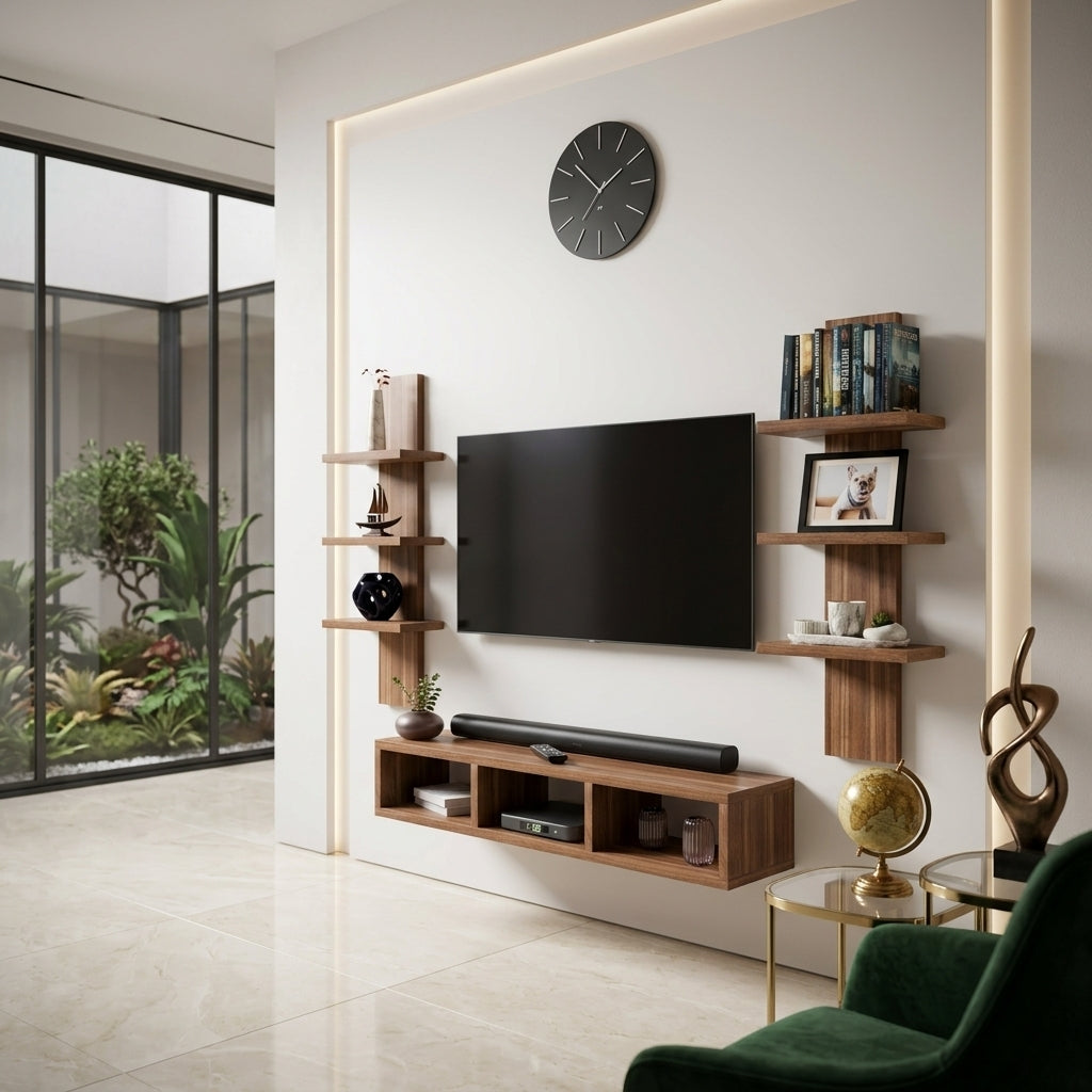 Spydercraft Matte FInish SP04 TV Unit| Color: Noce Lyon| Do- It- Yourself Product