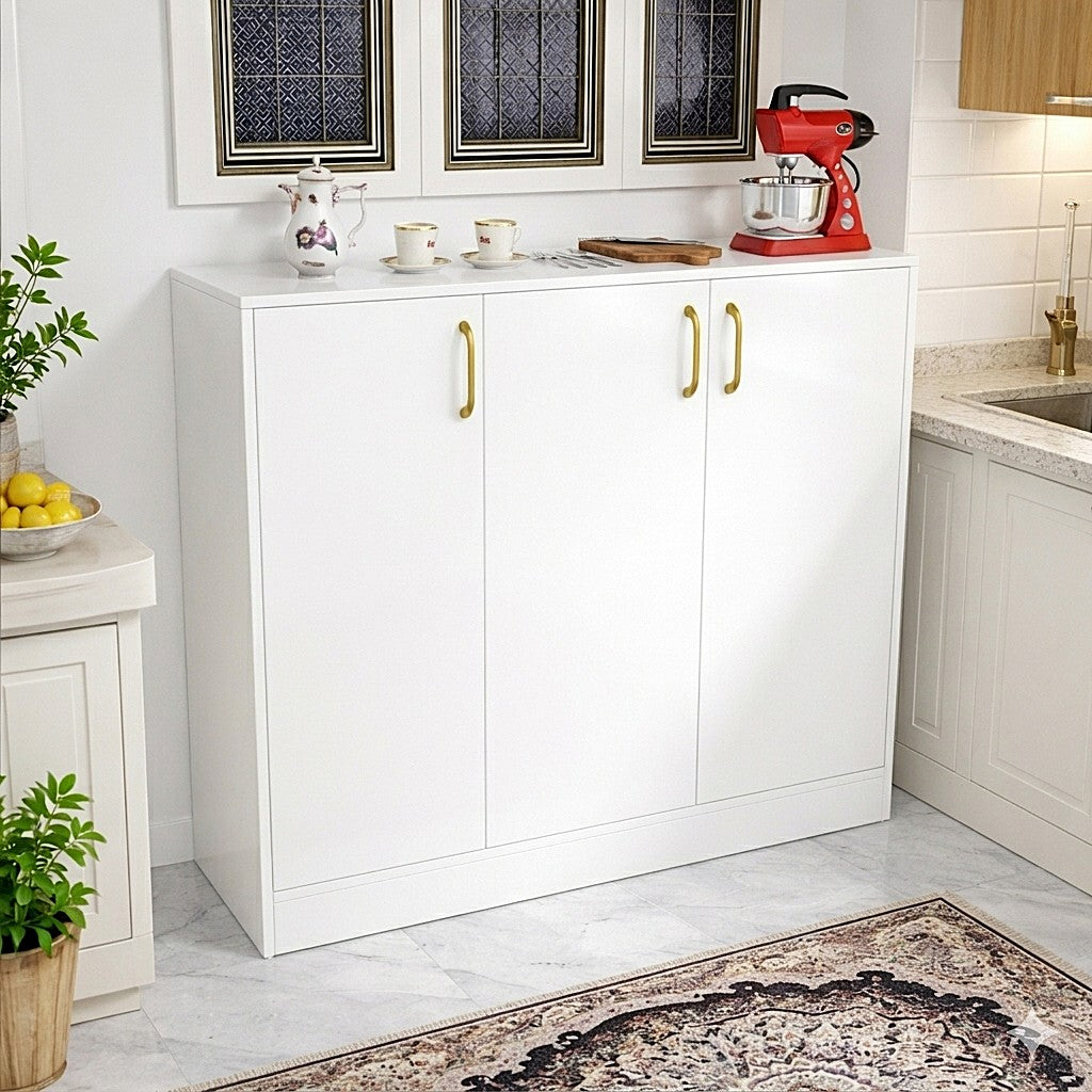Spydercraft Accent Modern Storage Cabinet with Matte Finish and Premium Metal Handles