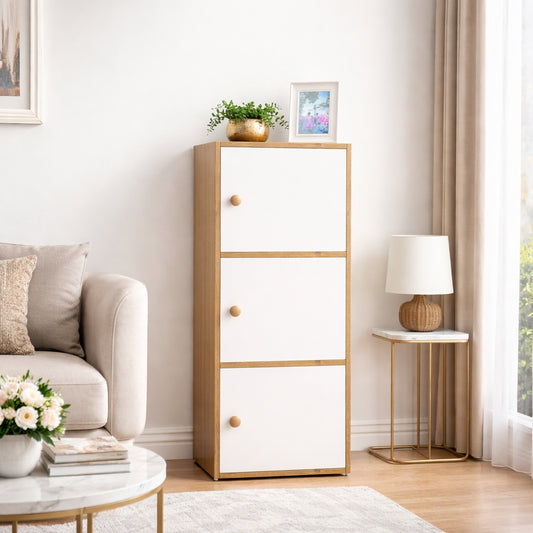 3-Tier Multipurpose Storage Cabinet – Compact Vertical Organizer for Home & Kitchen