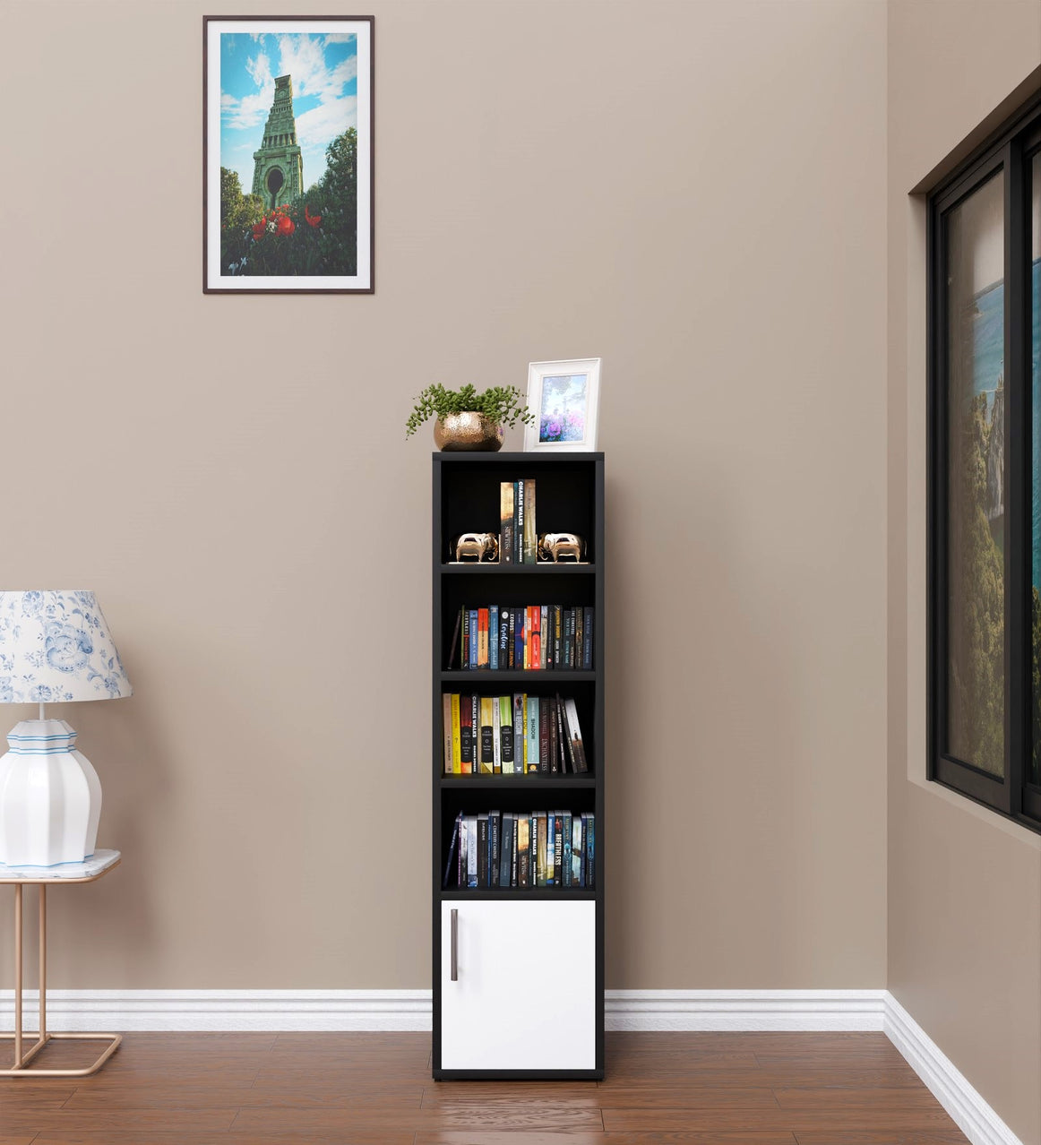 SPYER CRAFT| Adeline Bookshelf| Color: Black and White| Do- It- Yourself