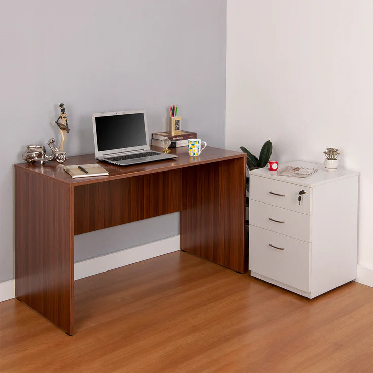 Spyder Craft Pixel 4ft Desk with Movable Storage - Walnut WALNUT