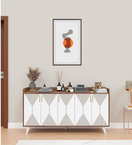 Spydercraft Matte Finish Meko Console Table| Modern Noce Lyon & White Console Table – Stylish Storage Cabinet for Living Room & Entryway| Do-It-Yourself Product