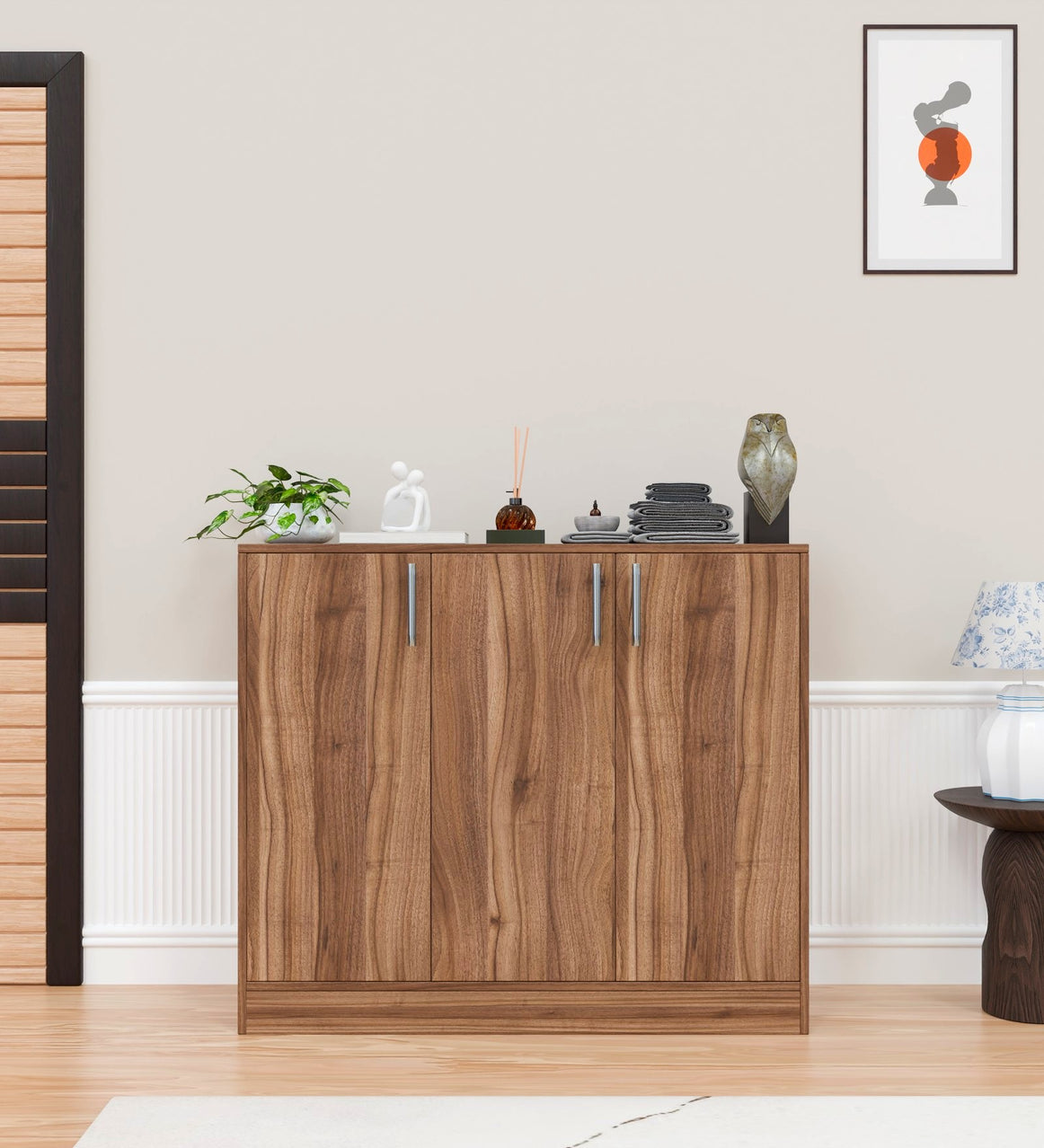 Spyder Craft Buffet Cabinet with Storage, Accent Storage Cabinet with Doors and Shelves, Sideboard Cabinet for Kitchen, Living Room, Color - Noce Loyen 3-Door Storage Cabinet, Size,1 Year Warranty Covered