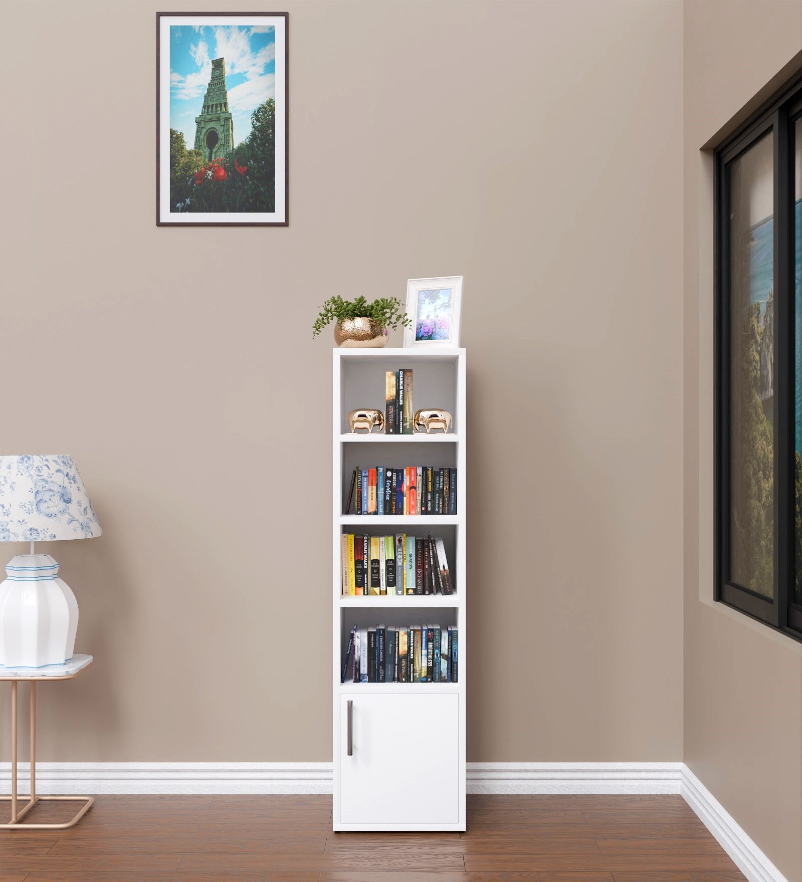 SPYDER CRAFT Matte Finish Adeline Bookshelf| Color: Black| Do -It