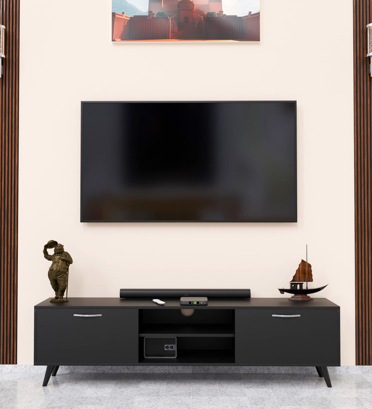 SPYDERCRAFT Matte Finish M5 TV Cabinet| Color: Black| Do-It-Yourself Product