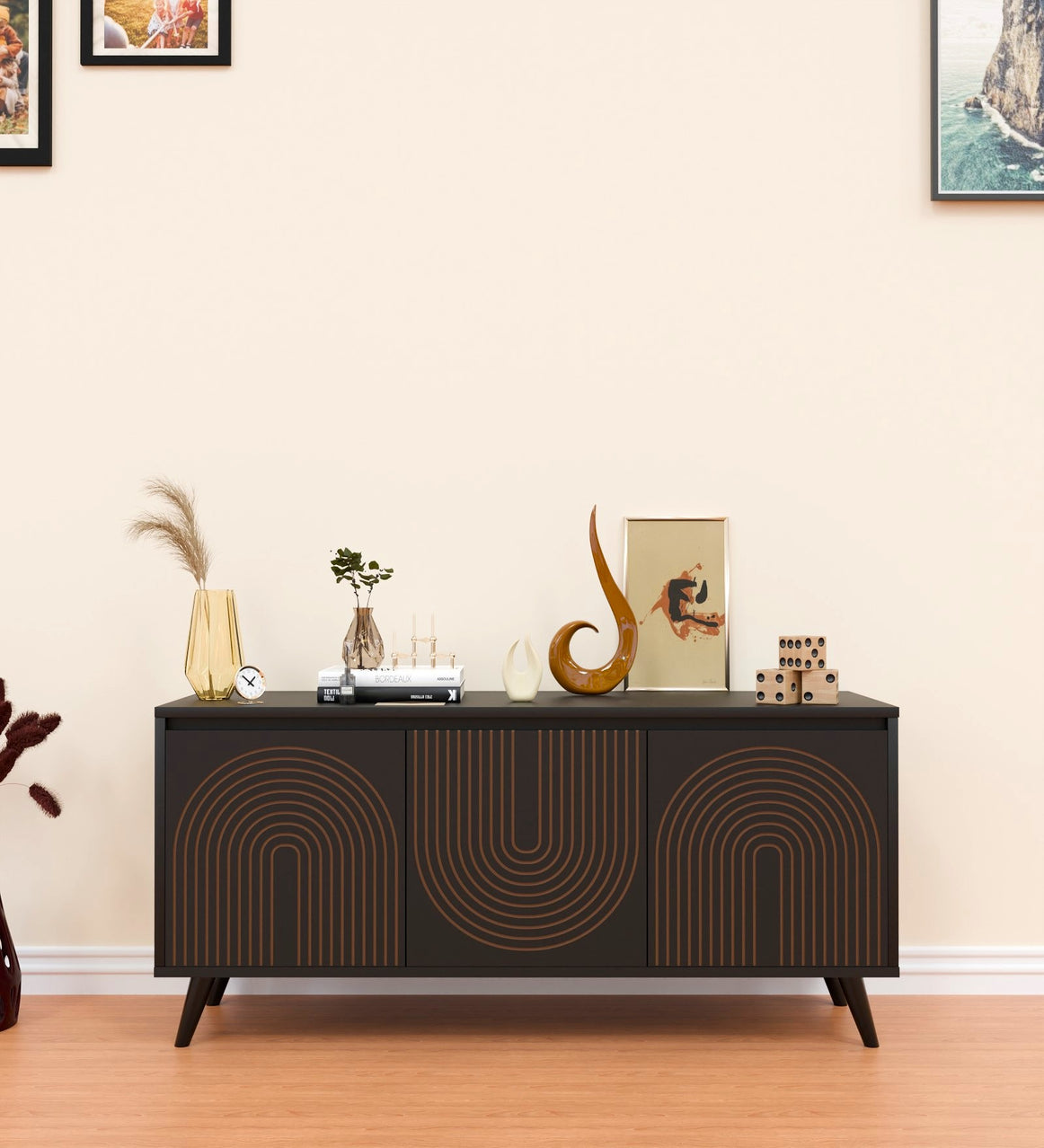 Spydercraft Matte Finish Skitty Console Table| Color: Black| Do- It- Yourself Product