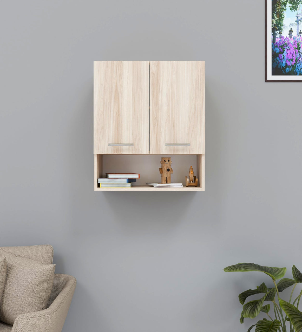 Spyder Craft 2 Door Modern Kitchen Cabinet -Transform Your Space with Ample Storage, Chic Style & Easy Organization for Effortless Cooking||Color: Asian Walnut Light  (A1) Easy To Assemble -1 Year Warranty