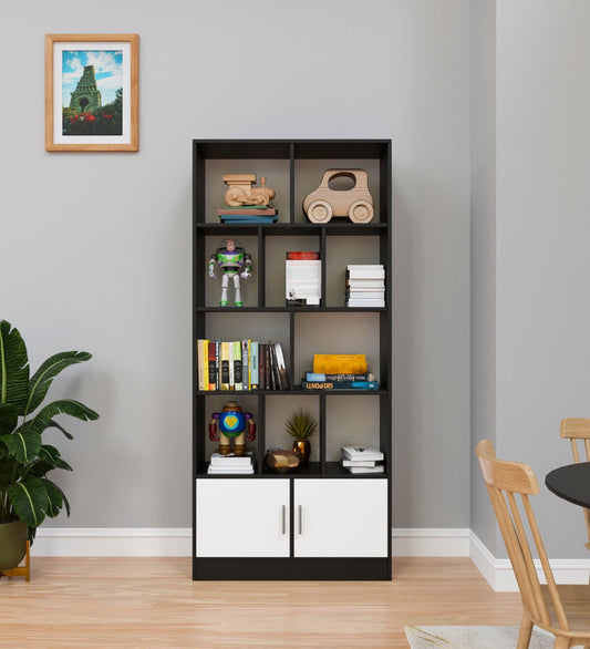 Spyder Craft 4 Tier Modern Simple Engineered Wood Book Shelves Storage Case Furniture for Living Room Study Office, Kids Furniture for Study, Study Room Furniture (Color - Black)