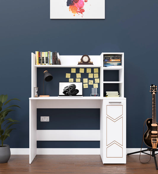 SPYDERCRAFT Matte Finish Liard Study Table| Color: White| Do-It-Yourself Product