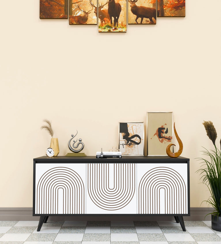 Spydercraft Matte Finish Skitty Console Table| Color: Black and White| Do- It- Yourself Product