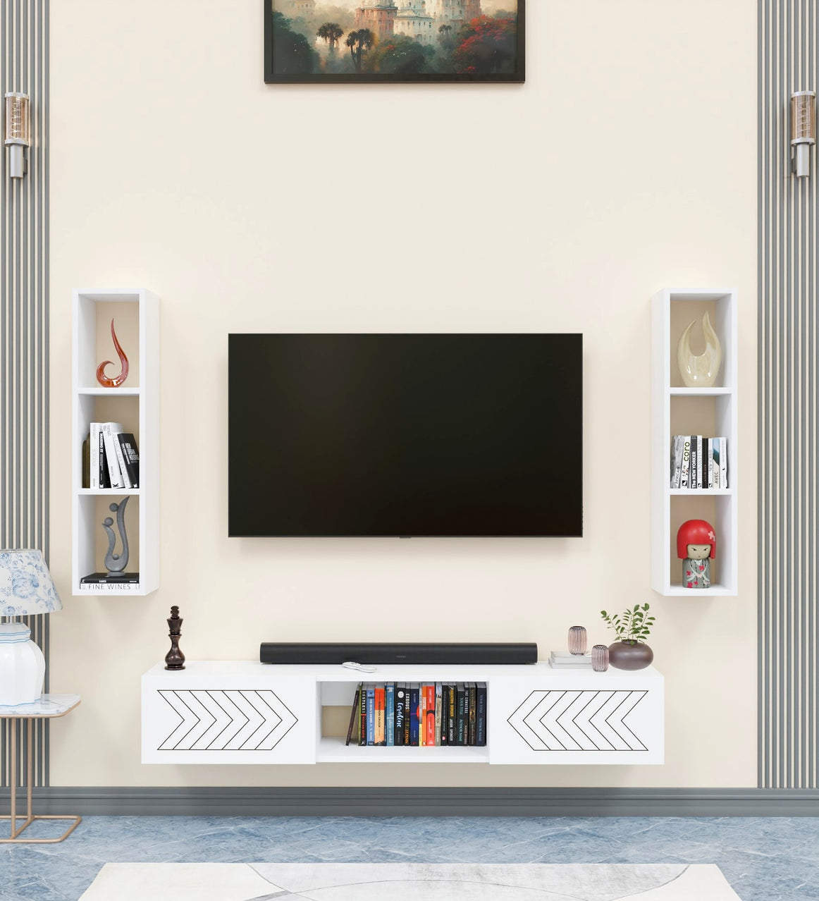 Spydercraft Matte Finish Florida TV Unit| Color: White| Do-It-Yourself Product