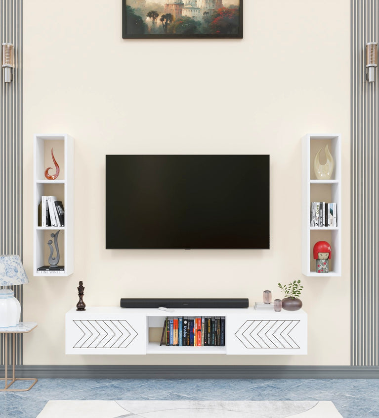 Spydercraft Matte Finish Florida TV Unit| Color: White| Do-It-Yourself Product