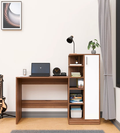 Spydercraft Matte Finish Dyna Study Table| Color: Noce Lyon and White| Do-It-Yourself Product