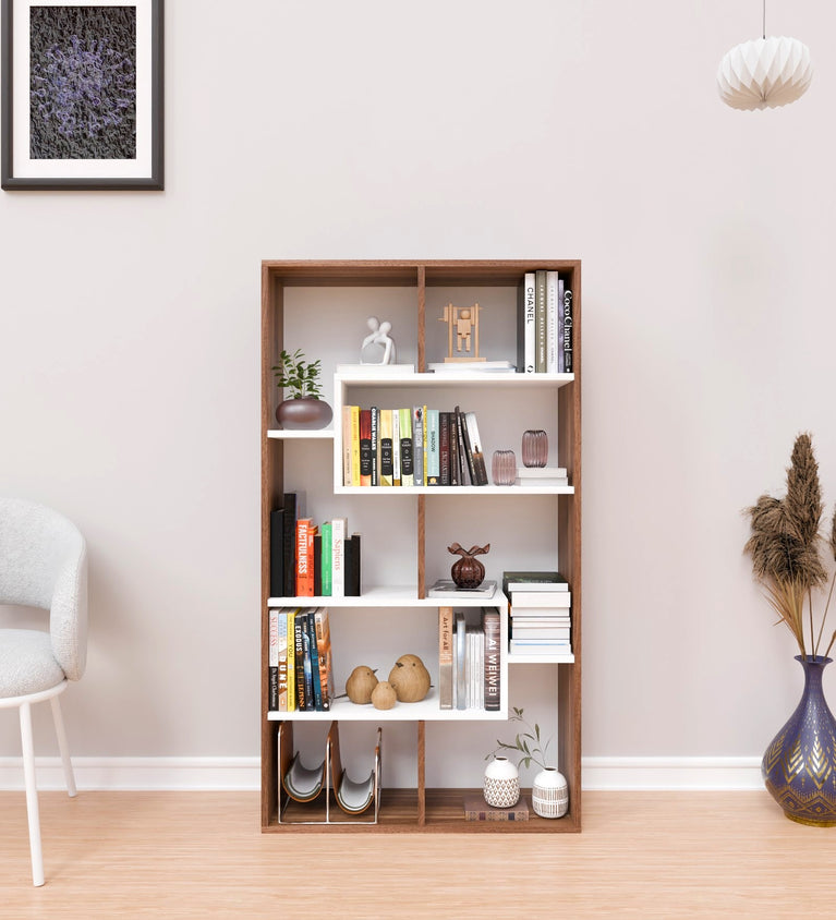 Spydercraft Matte Finish Beni Bookshelf| Color: Noce Lyon and White| Do- It- Yourself product