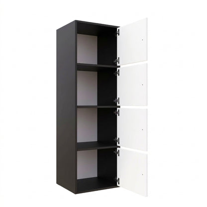 4-Tier Multipurpose Storage Cabinet – Space-Saving Vertical Organizer in Black & White (133.5 cm Height)