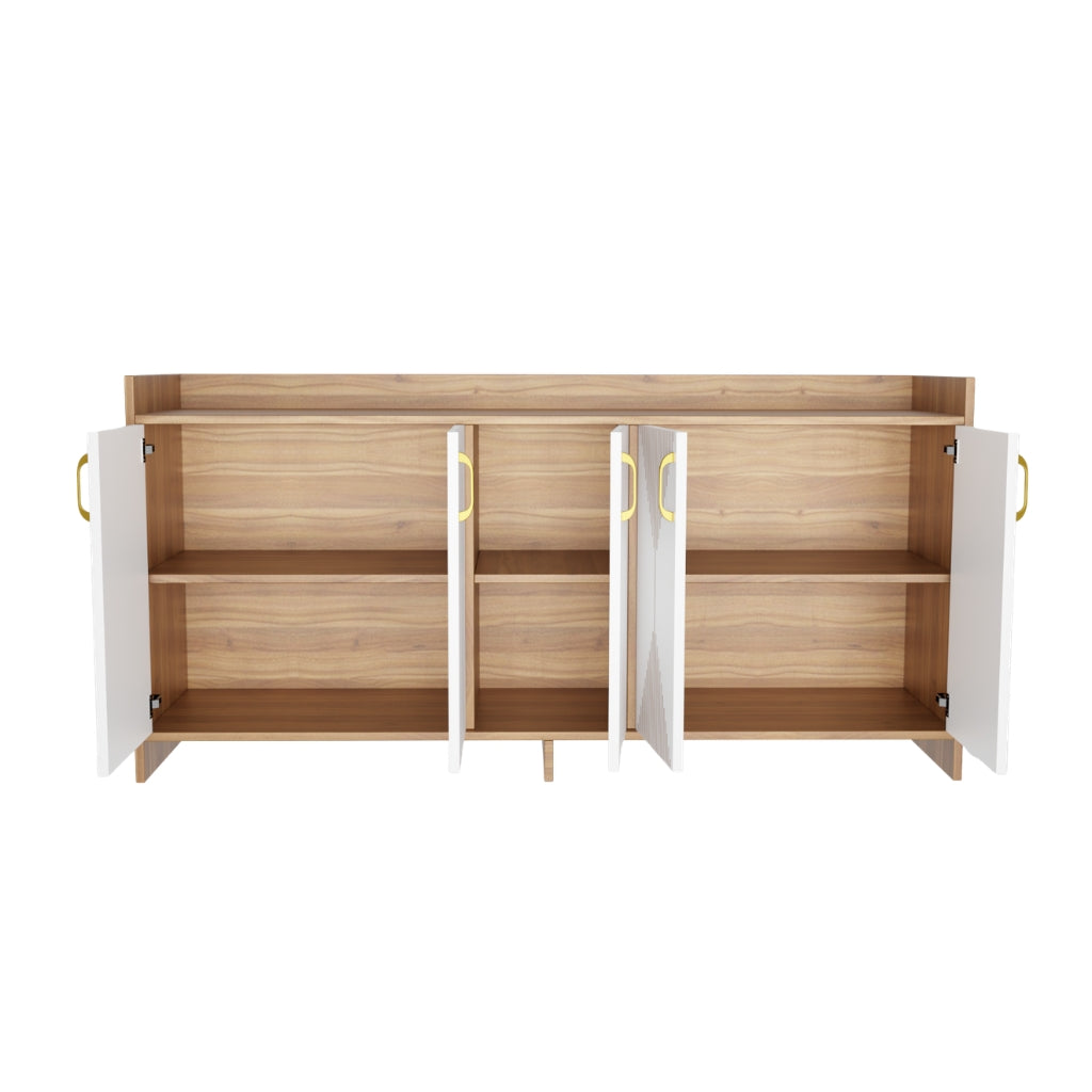 Spydercraft Matte Finish Meko Console Table| Modern Noce Lyon & White Console Table – Stylish Storage Cabinet for Living Room & Entryway| Do-It-Yourself Product